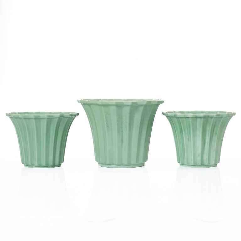 Arthur Percy, ytterfoder, "Alba", 3 st, porslin, Gefle Porslinsfabrik, Swedish Grace, 1930-tal.