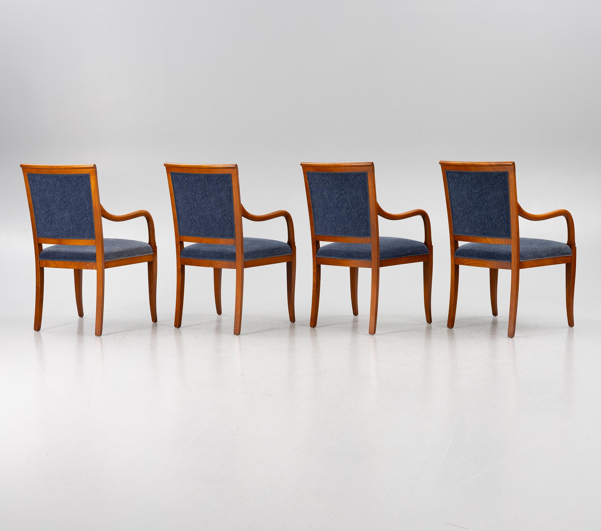 Four Empire style armchairs, Selva, Italy.