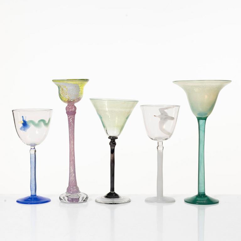 Samling pokalglas, 11 stycken, Sverige, senare delen av 1900-talet.