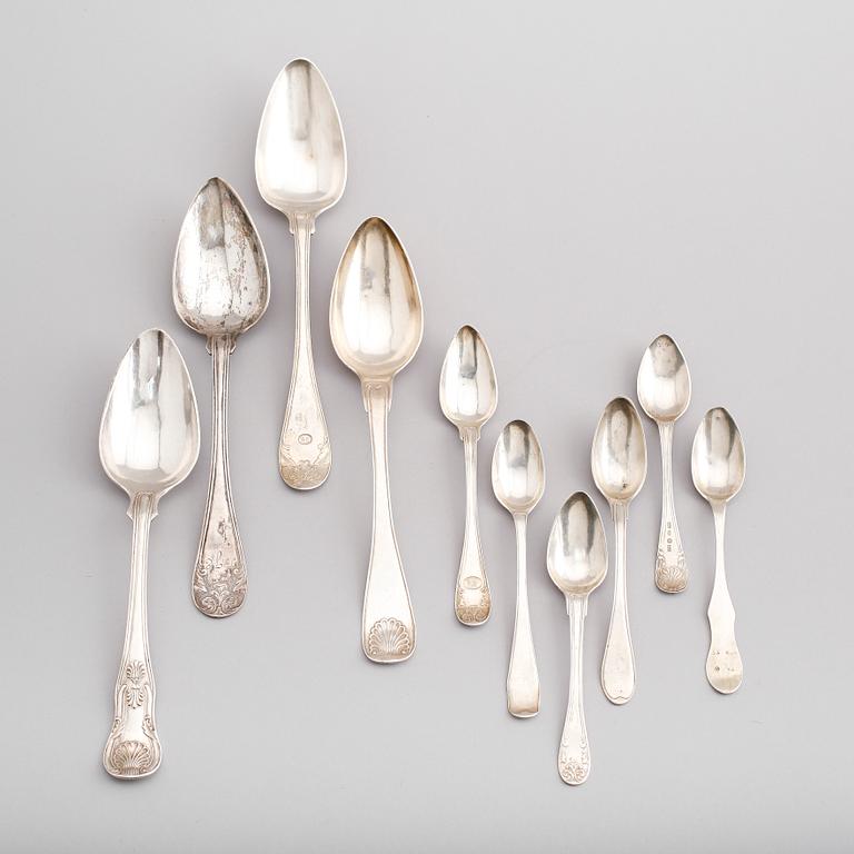 SKEDAR, 10, silver, 1800-/1900-tal. Vikt ca 338 gram.