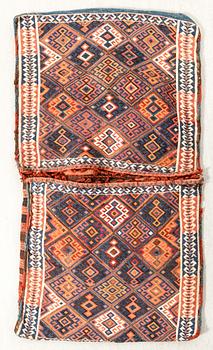 Saddle bag Khoy/Azerbaijan Khorjin antique, approx. 96x55 cm.