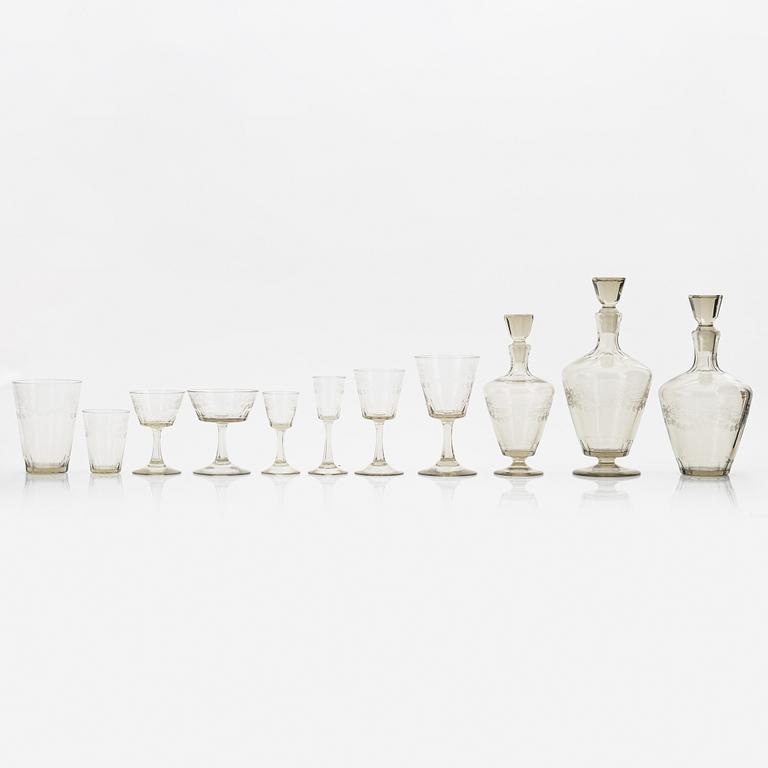 A 102-piece 'Margareta' glass service, Eda glasbruk, 1943-53.