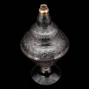 FLASKA, glas, 1700/1800-tal.