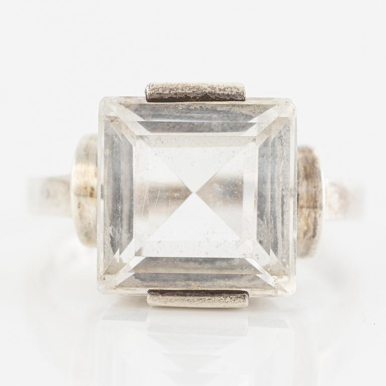 Stigbert, ring, silver with rock crystal.