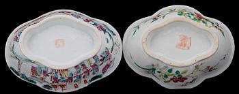 SKÅLFAT, 2 st, porslin, Kina, 1800-tal.