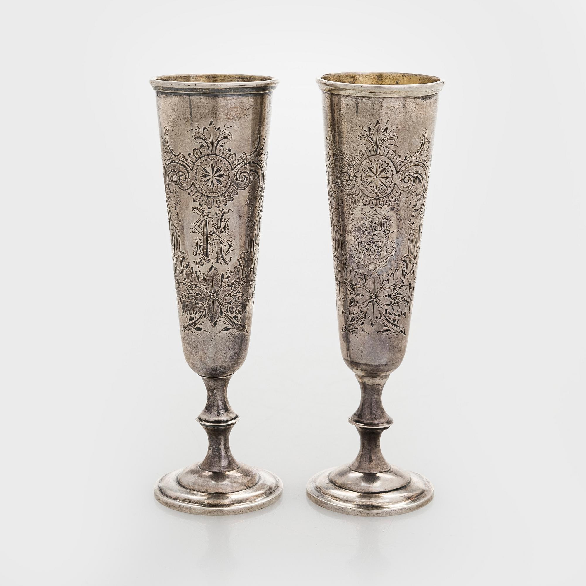 A pair of silver flutes, Wilhelm Porthan Vyborg 1989.