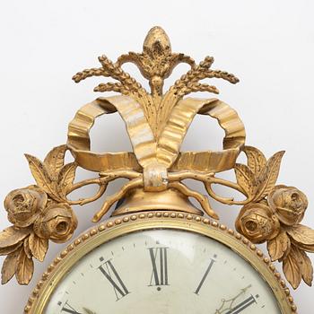 Wall clock, late Gustavian, late 18th century.