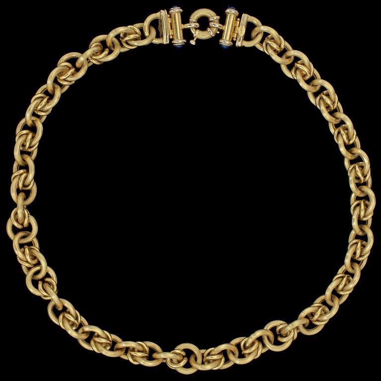 COLLIER, 18k guld, Vicenza, Italien, 1900-talets sista kvartal. Vikt 64 g.