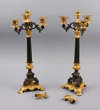 KANDELABRAR, ett par, empirestil.