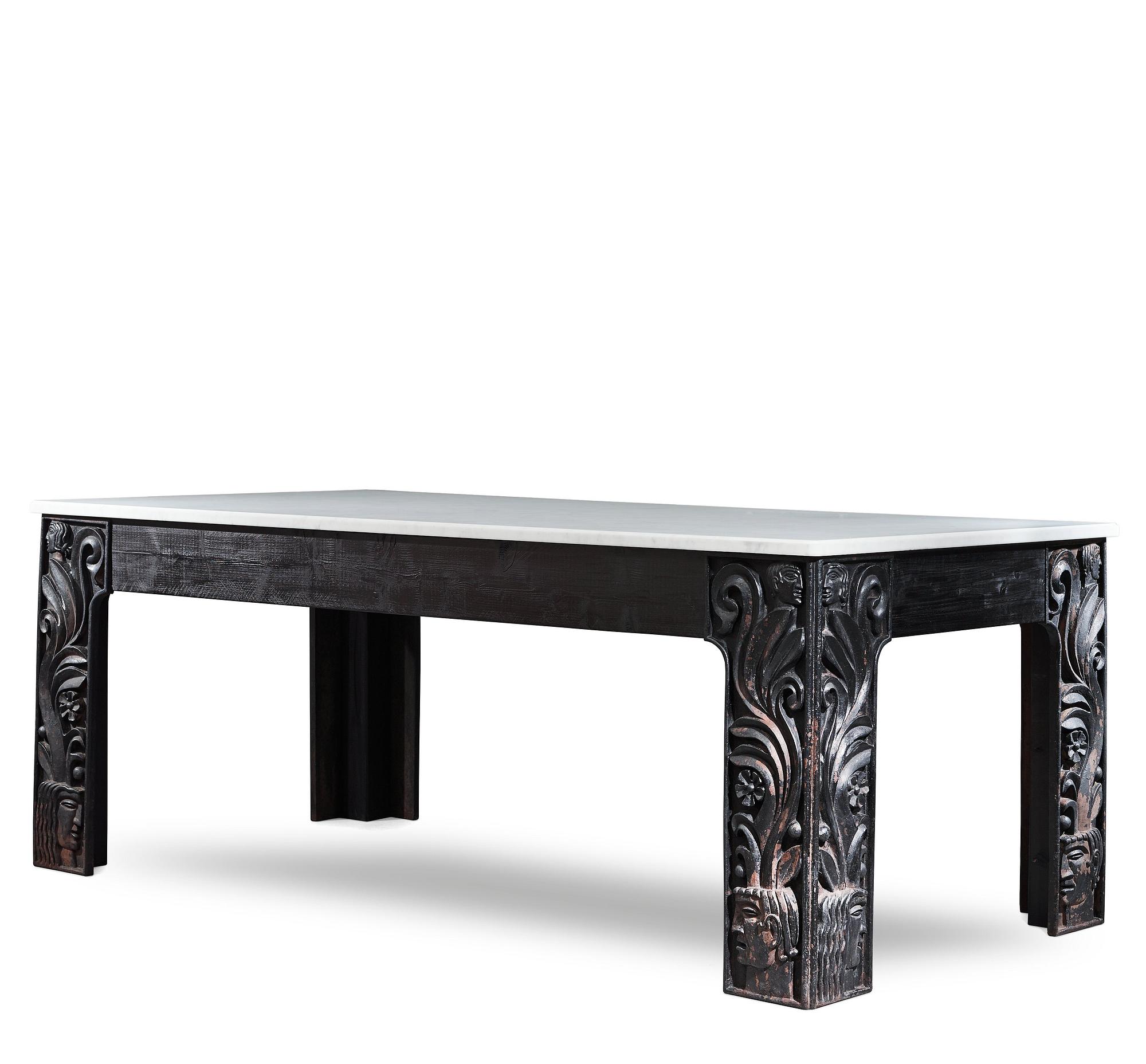 Anna Petrus, four cast iron reliefs, Näfveqvarn, Sweden, pieces of a table designed for the Metropolitan exhibition in New York 1927.