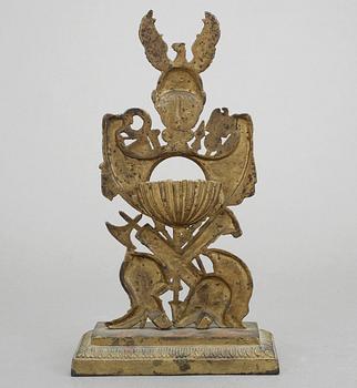 KLOCKSTÄLL, nyrenässans/empire, gjutjärn, 1800-tal.
