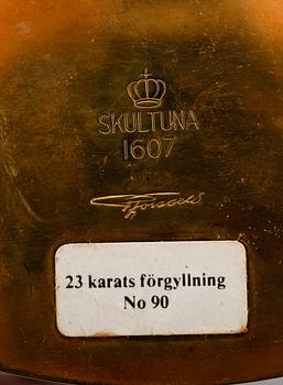 PLUNTA OCH SUPKOPPAR, 7 delar, mässing och förgylld mässing, Pierre Forsell, Skultuna.