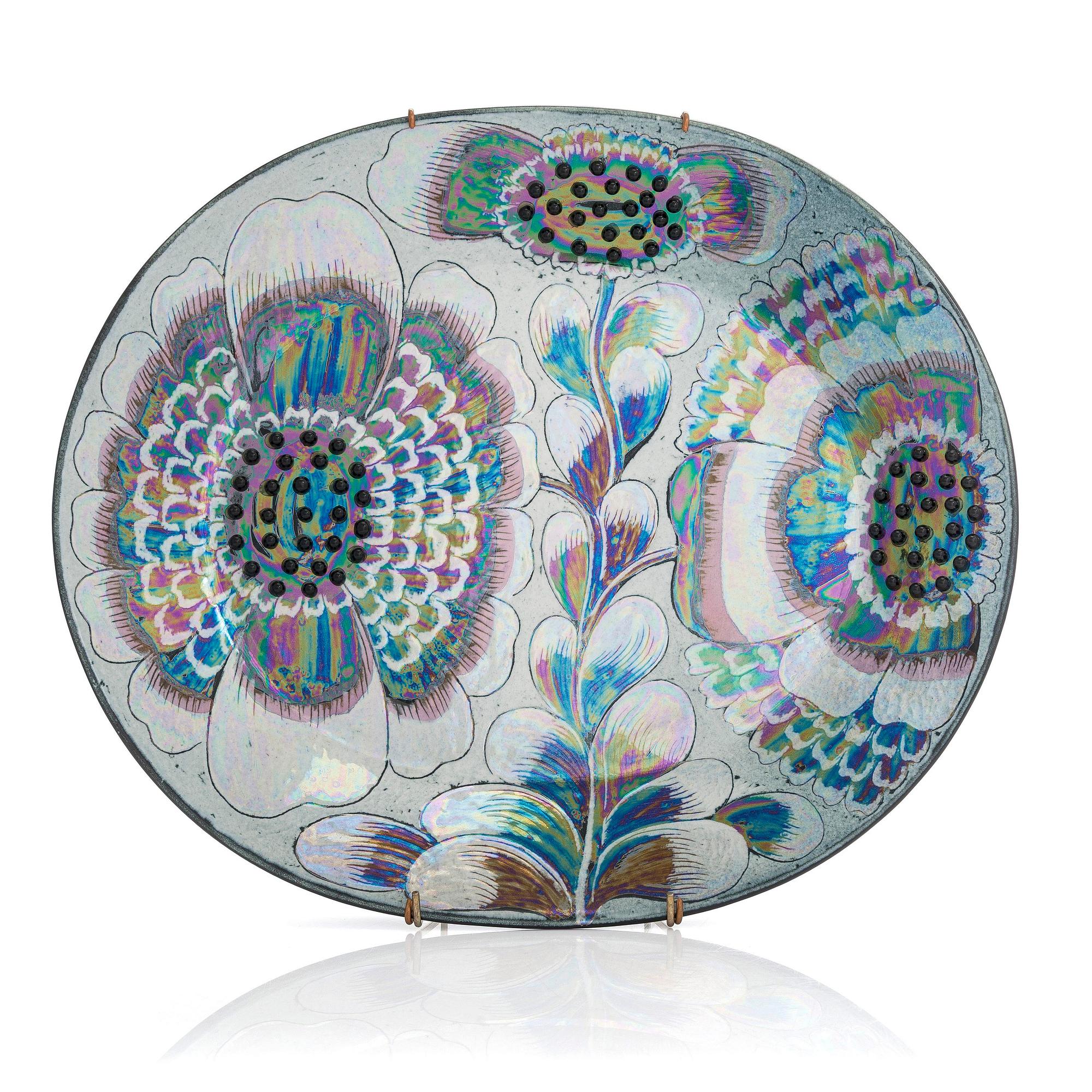 Birger Kaipiainen, dekorationsfat, stengods, signerad Kaipiainen Arabia.