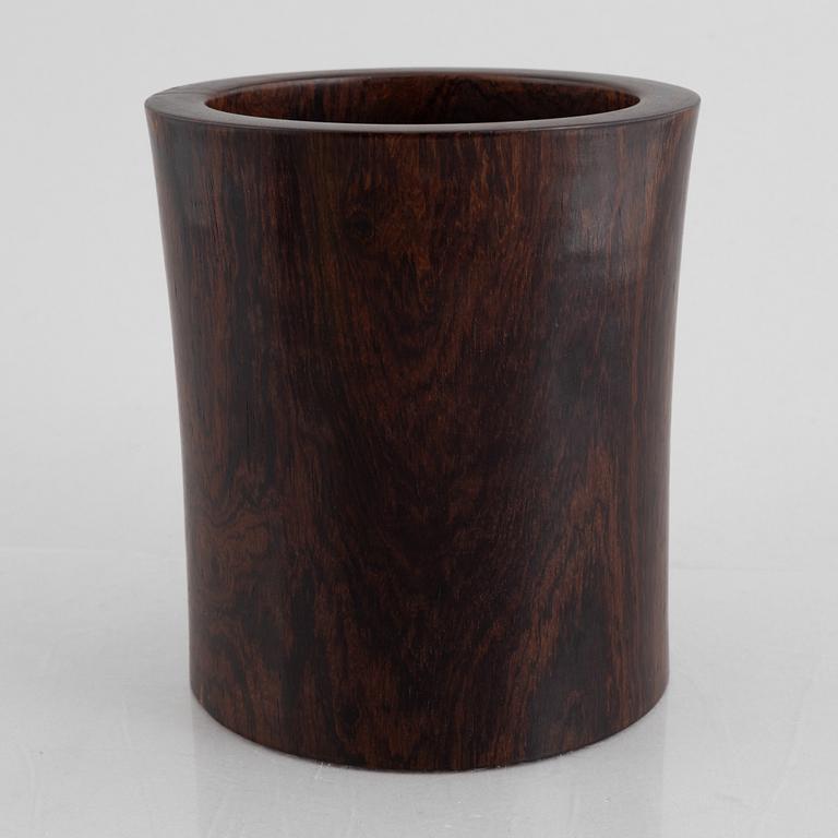 A Chinese hardwood brush pot, 20th Century.