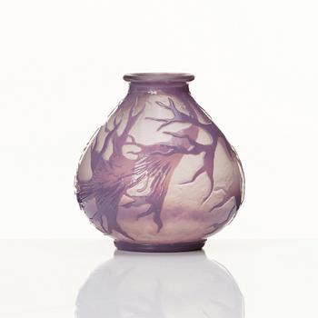 Gunnar G:son Wennerberg, an Art Nouveau cameo glass vase, Kosta, Sweden.