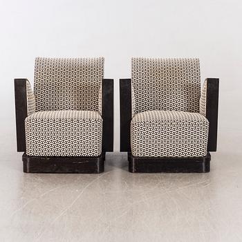 FÅTÖLJER ett par Art Deco 1940-tal.