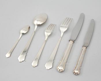 BESTICKSERVIS, 71 delar, silver, "Chippendale", GAB, Stockholm, 1900-talets andra hälft.