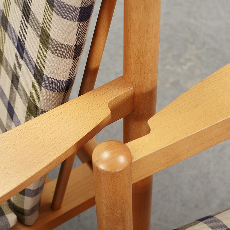 Børge Mogensen, karmstolar ett par, "Tremme hvilestol", Fritz Hansen.