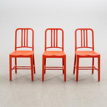 Stolar, 6 st, "111 Navy Chair", Emeco & Coca-Cola. USA 2000-tal.