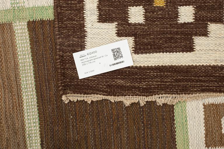 MATTA, rölakan, monogramsignerad W. Ca 239 x 174 cm.