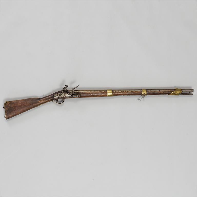 A FLINTLOCK GUN, 18th/19th century.