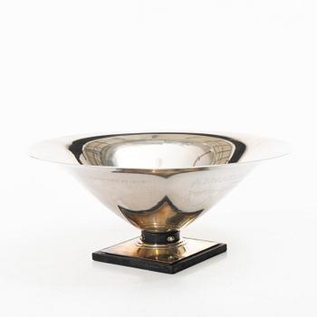 Guldsmedsaktiebolaget (GAB), Bowl on foot, silver, with wooden base, Stockholm 1936.