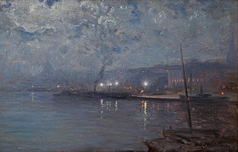 Alfred Wahlberg, "Stockholm nattetid" (Stockholm by night).