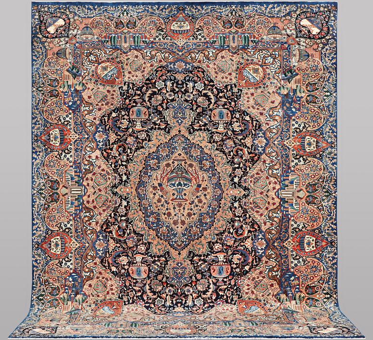 A carpet, Kashmar, ca 392 x 296 cm.