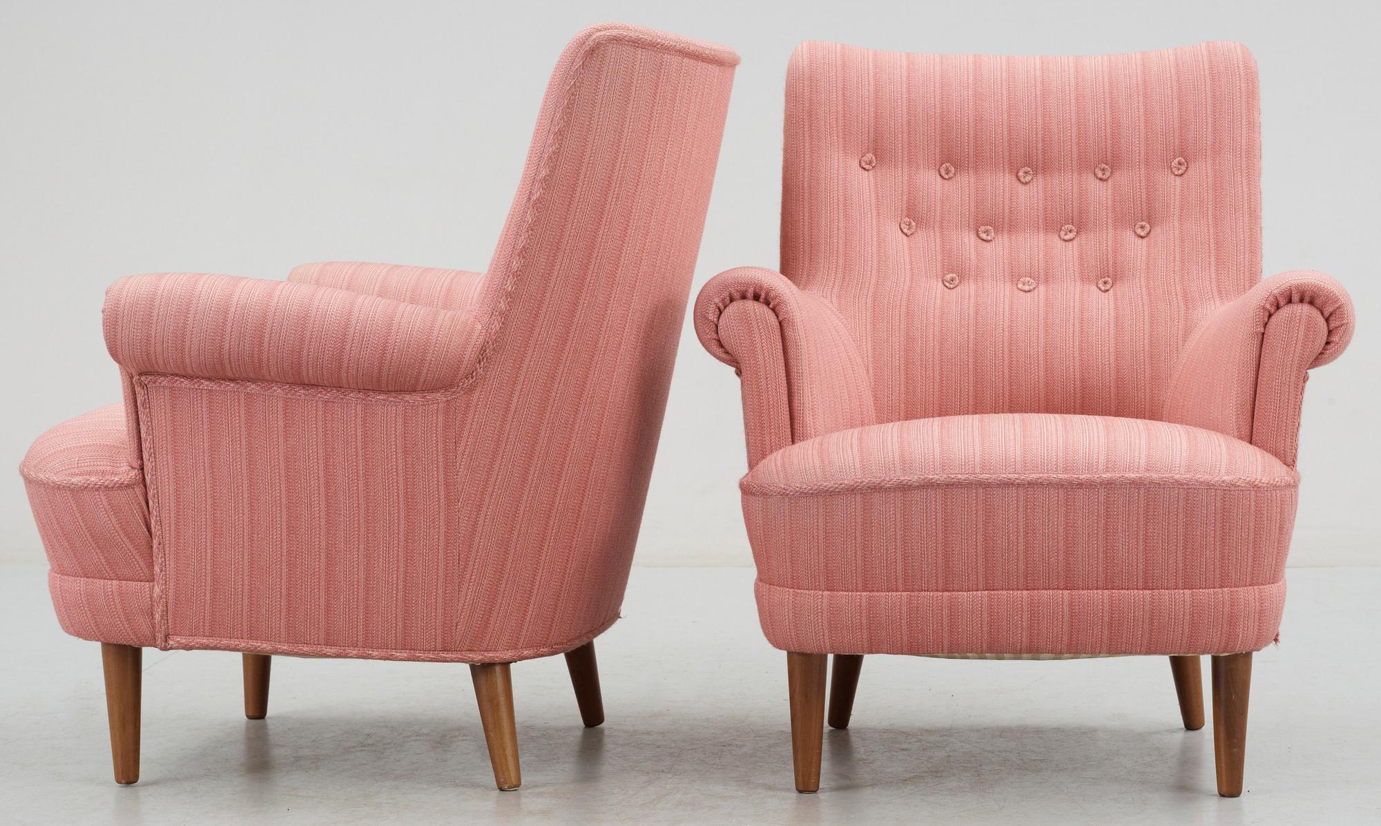 FÅTÖLJER, ett par, "Hemmakväll", Carl Malmsten.