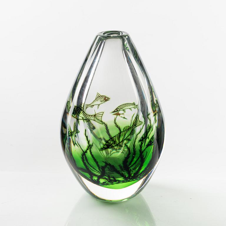 Edward Hald, a graal glass vase Orrefors 1976.