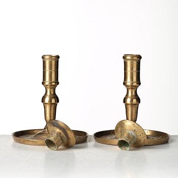 Two Gustavian late 18th century candlesticks, Kungl. Husgerådskammaren.