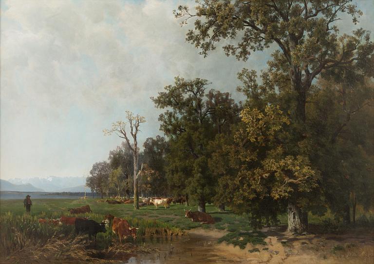 Amalia von Schwerin, Landscape with Cattle.