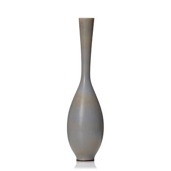 Berndt Friberg, a pale blue and beige 'rabbit's' fur glazed stoneware vase, Gustavsberg Studio 1956.