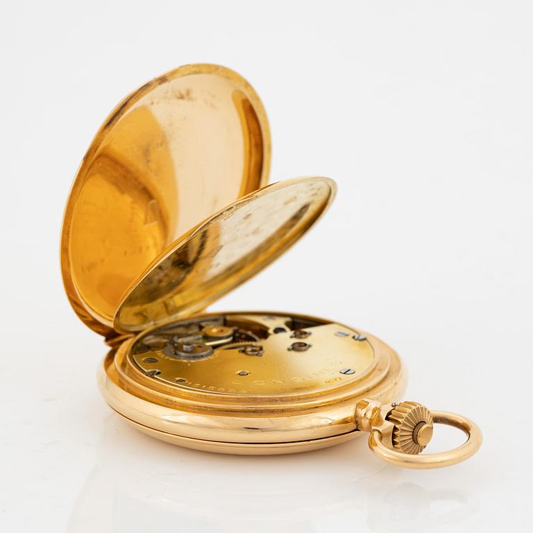 Longines, pocket watch, hunter, 55 mm.