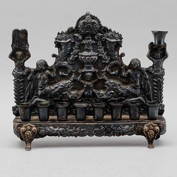 LJUSSTAKE, försilvrad metall, judaica, omkring år 1900.