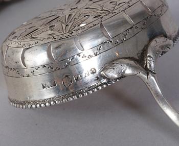 SLEV samt SKED, silver, bl a Kristiansstad 1807.