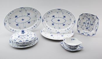 SERVISPORSLIN, 7 delar,  musselmalet, Royal Copenhagen.