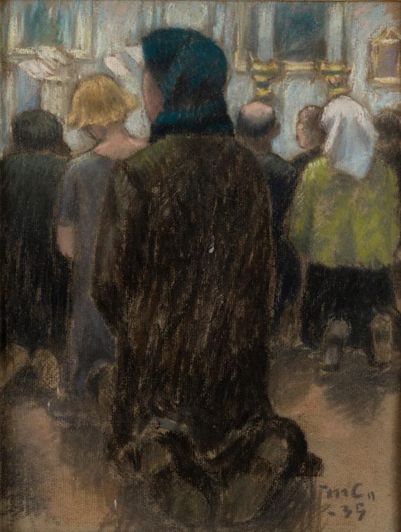 MARCUS COLLIN, pastel on paper, signed and dated -35.