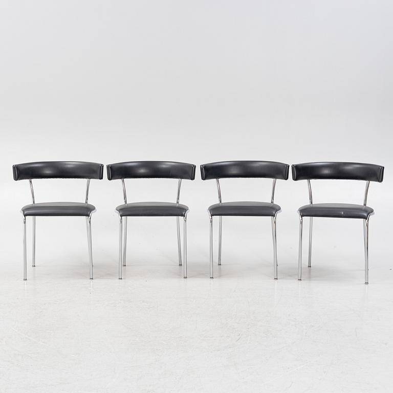 Lindau & Lindekrantz, four 'Royal' chrome chairs Lammhults.