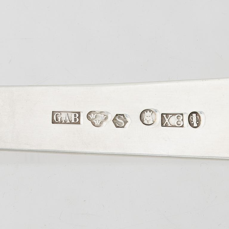 Jacob Ängman, bestickservis, silver, 118 delar, "Rosenholm", GAB, 1947-1952.