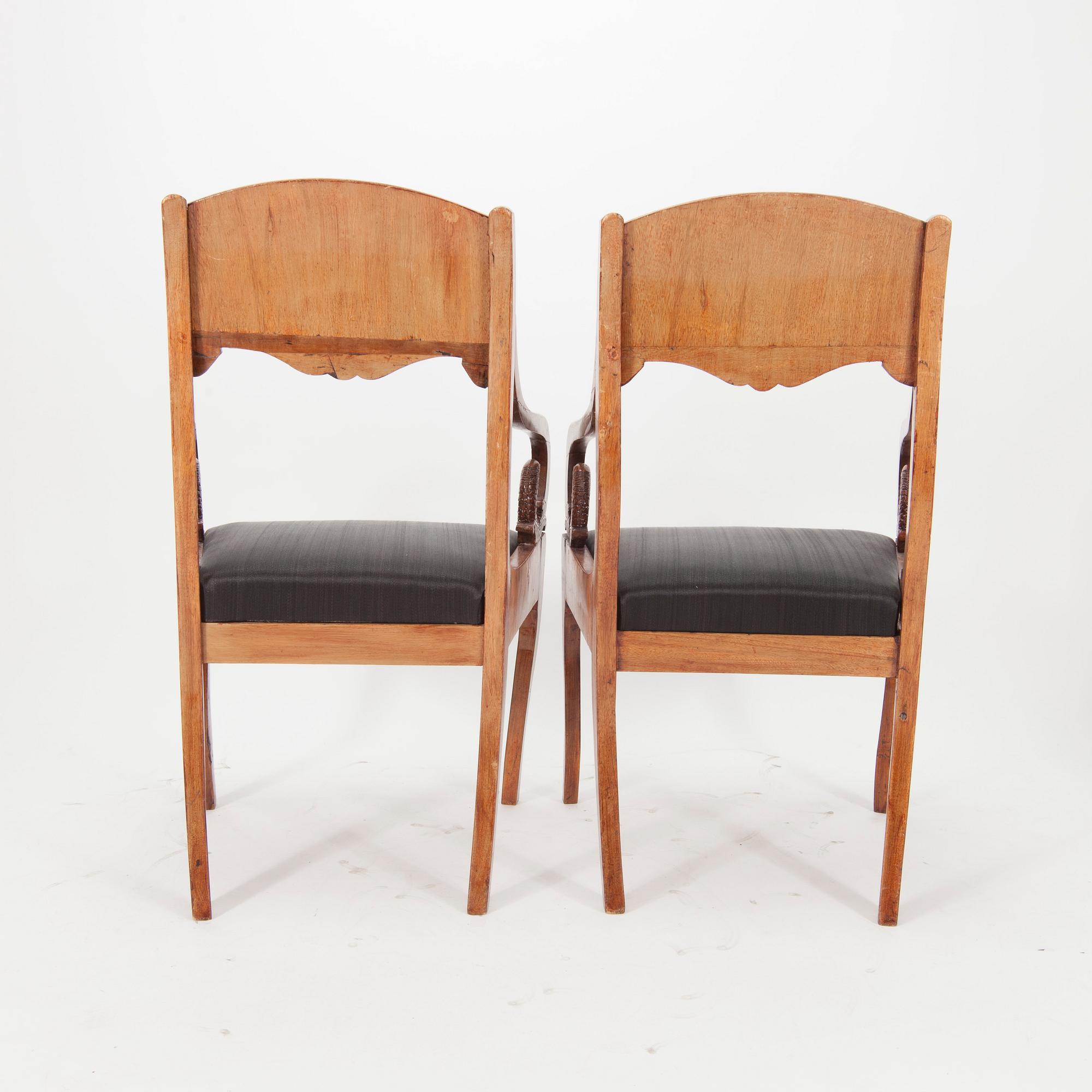 KARMSTOLAR, ett par, biedermeier, Ryssland 1800-talets mitt.