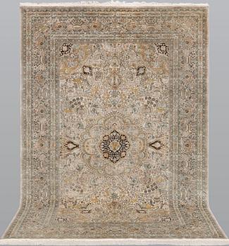 A pictoral orientalisk rug, ca 246 x 156 cm.