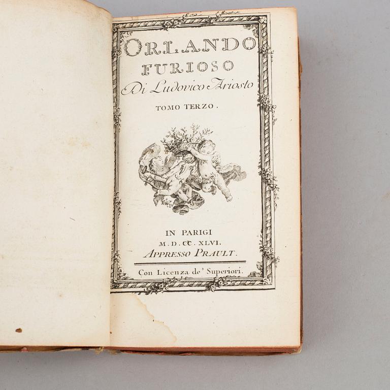 BÖCKER, 4 volymer. Orlando furioso, 1746.