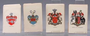 TRYCK MED HERALDISKA MOTIV, 65 st, Sverige tidigt 1900-tal.