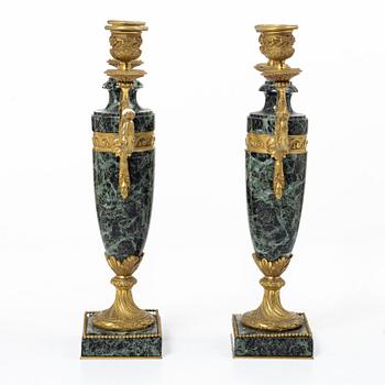 A pair of candelabras, around 1900.