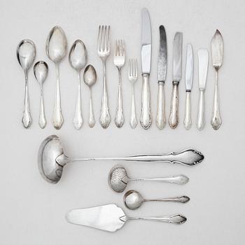 A Swedish silver cutlery set, "Lübeck", mark of K Anderson, Stockholm, some 1944 (119 pieces).