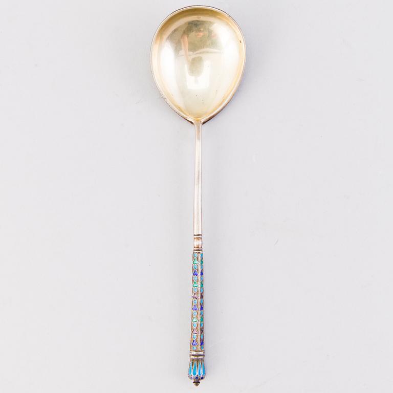 SYLTSKED, silver och emailj, Mihail Alexandrov, Moskva 1900-talets början.