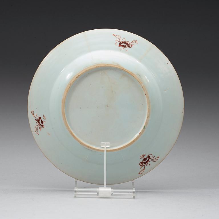 TALLRIKAR, sex stycken, kompaniporslin. Qingdynastin Qianlong 1736-95.