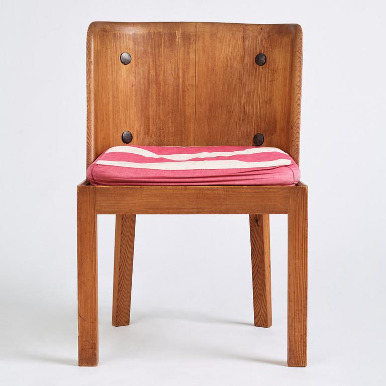 Axel Einar Hjorth, a stained pine "Lovö" chair, Nordiska Kompaniet, Sweden 1930s.