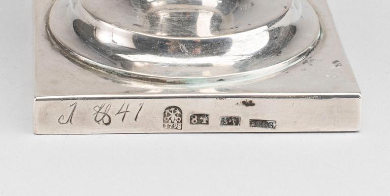 CARL JOHANN BERG, URNA MED LOCK, silver, St Petersburg 1798.